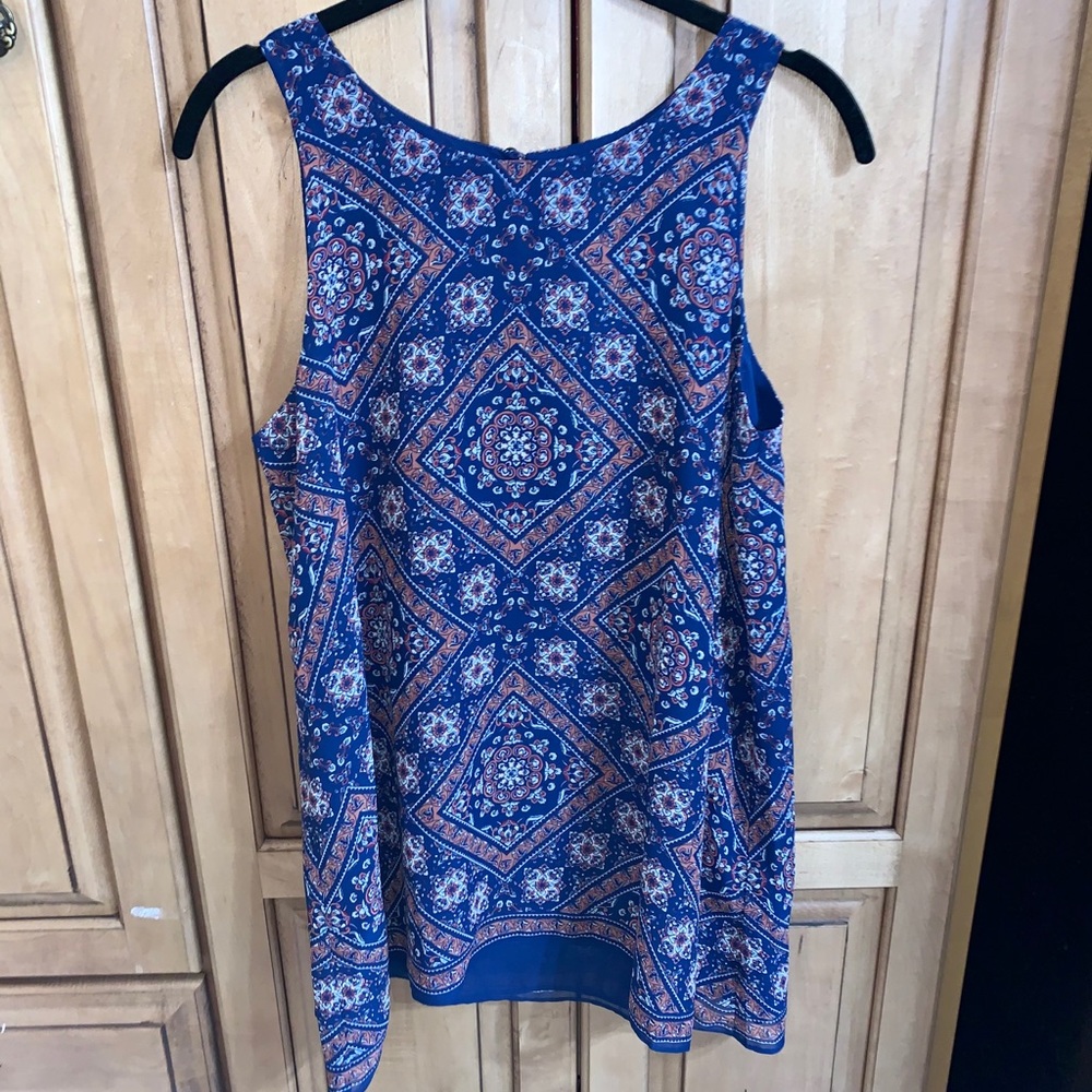 🆕💙 Blue & Orange Patterned Tank Top